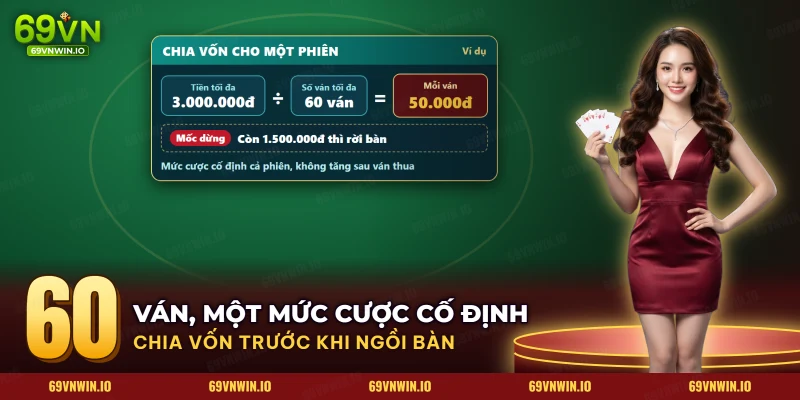Phép chia vốn phiên Baccarat cho số ván để ra mức cược mỗi ván và mốc dừng