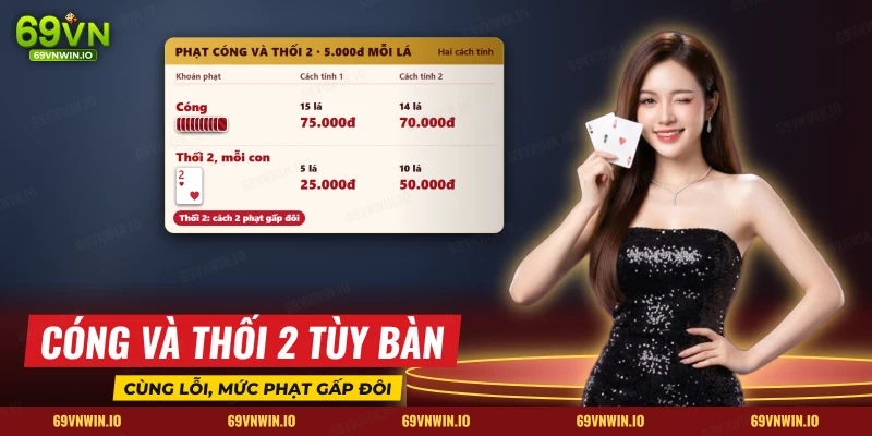 Sâm Lốc 69VN – Luật Báo Sâm, Cách Tính Tiền Và Kiểu Ăn Trắng 4 Bảng so hai cách tính phạt cóng và thối con heo trong sâm lốc