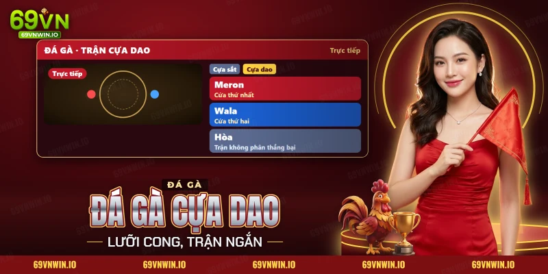 Đá gà cựa dao 69VN trên màn trực tiếp với ba cửa Meron, Wala và Hòa