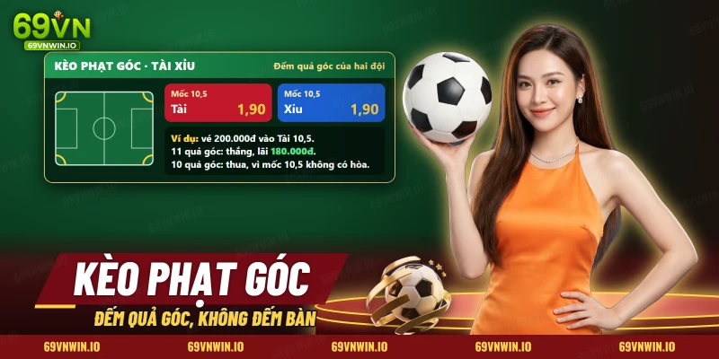 Kèo phạt góc với mốc tài xỉu và hai cửa của một trận bóng đá
