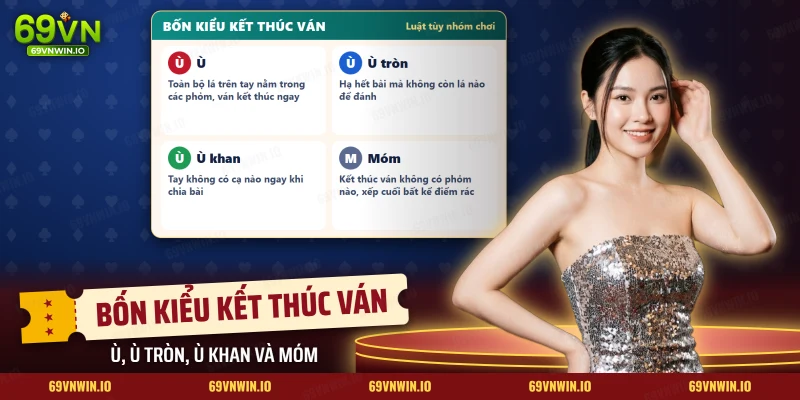 Ba kiểu ù thường, ù tròn, ù khan và trường hợp móm trong ván phỏm